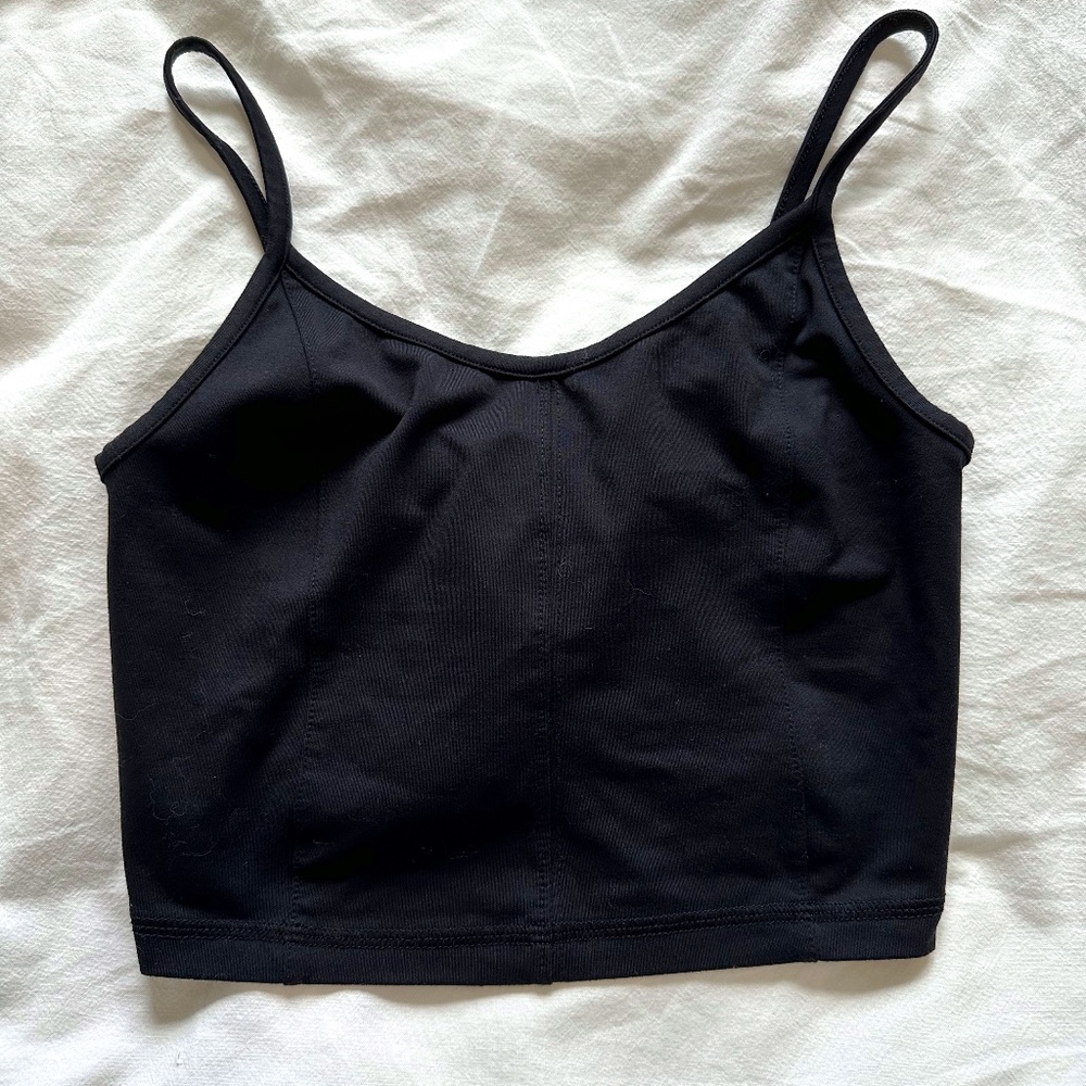 Aerie crop black tank S